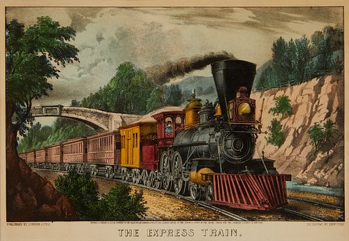 CURRIER IVES THE EXPRESS TRAIN  37eeaf