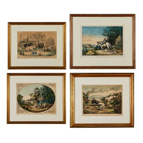 4 CURRIER IVES FARMING PRINTSCurrier 37eed7
