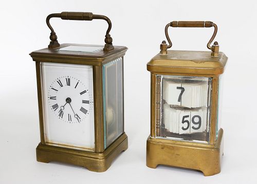 FRENCH BRONZE CARRIAGE CLOCK AND 37f5c0
