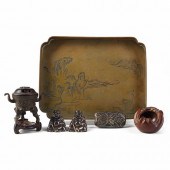 GRP: 6 CHINESE JAPANESE BRONZE SILVER
