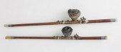 TWO ANTIQUE CHINESE OPIUM PIPES, 19TH