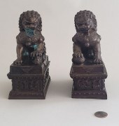 PAIR OF VINTAGE CAST BRONZE CHINESE