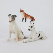 GROUP OF 3 PORCELAIN ANIMALS - DOGS