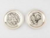 2 NORMAN ROCKWELL STERLING SILVER CHRISTMAS