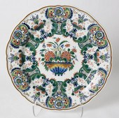 ROYAL DELFT UNDERGLAZED DECORATED CHARGERRoyal