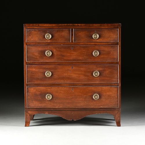 A FEDERAL FLAME MAHOGANY CHEST 381151