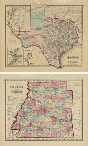AN ANTIQUE TWO SIDED MAP GRAY S 381337
