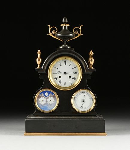 A VICTORIAN TRIPLE DIAL AND GILT 381450