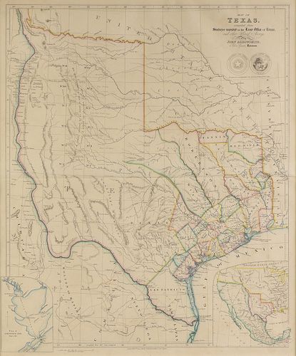 AN ANTIQUE REPUBLIC OF TEXAS MAP  3814bf