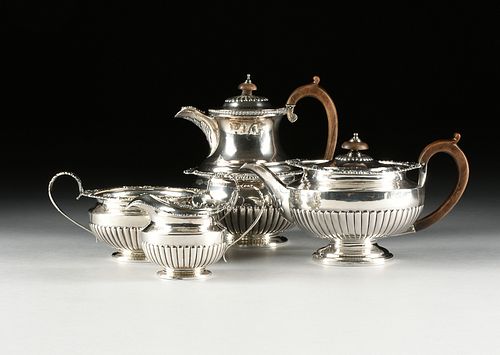 A FOUR PIECE GEORGE III STERLING 3816db