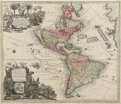 AN ANTIQUE MAP, NOVUS ORBIS SIVE AMERICA