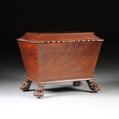 A WILLIAM IV CARVED MAHOGANY CELLARET  381cfd