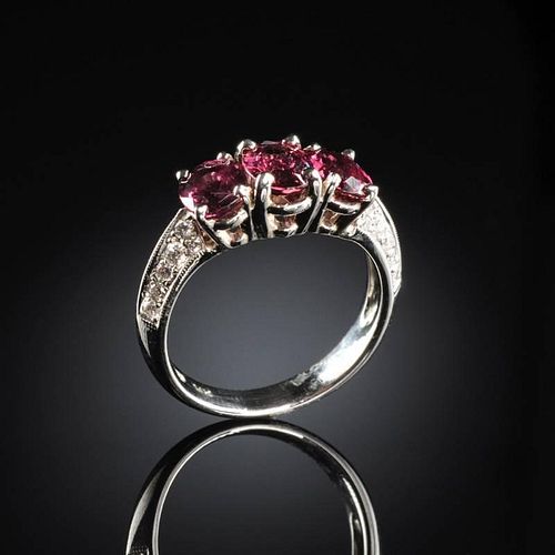 A 14K 18K WHITE GOLD RUBY AND 381d44