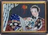 LARGE CHINESE REVERSE GLASS PAINTING