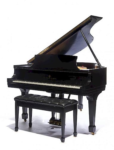 STEINWAY EBONIZED BABY GRAND PIANO 3820fe