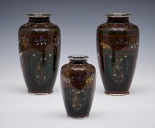 GROUPING OF THREE JAPANESE CLOISONNE 3822a0