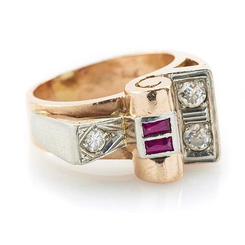 14K ROSE AND WHITE GOLD RUBY AND 382390