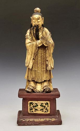 CHINESE CARVED GILTWOOD IMMORTAL 382446