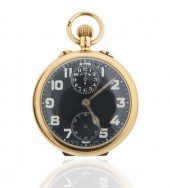 GOLD ZENITH POCKET WATCH WITH BLACK