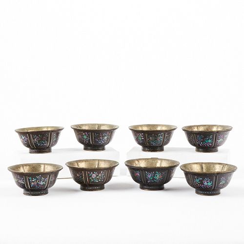 SET OF 8 CHINESE MOTHER OF PEARL 3801af