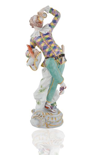 MEISSEN HARLEQUIN WITH GLASSES  3803f3