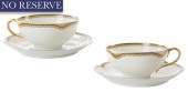 PAIR OF FRENCH PORCELAIN TEA CUPS AND