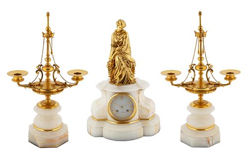 AN ORMOLU MOUNTED WHITE MARBLE 3804d7