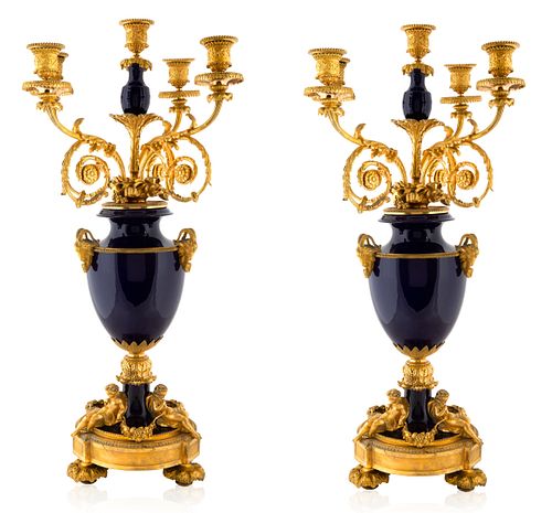 A PAIR OF FRENCH ORMOLU-MOUNTED