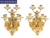 PAIR OF FRENCH ORMOLU AND PORCELAIN 3804f1