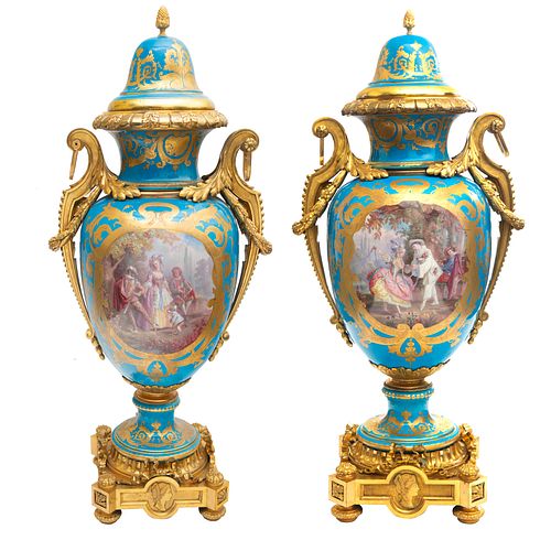 A PAIR OF MONUMENTAL FRENCH SEVRES 3805e5