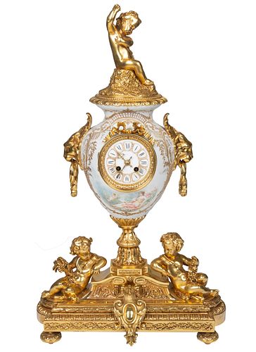 A FRENCH SEVRES STYLE ORMOLU-MOUNTED