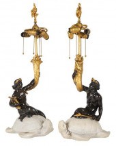 A PAIR OF EXCEPTIONAL AMERICAN BRONZE
