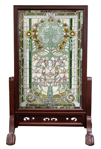 A CONTEMPORARY STAINED GLASS SCREEN 3807f3
