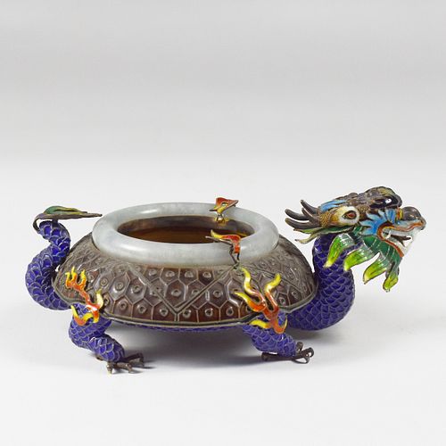 20TH C CHINESE SILVER ENAMELED 3808bd