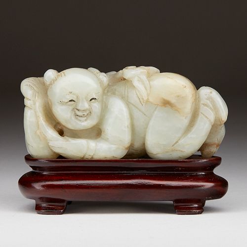 EARLY QING CHINESE CARVED JADE 3808ca