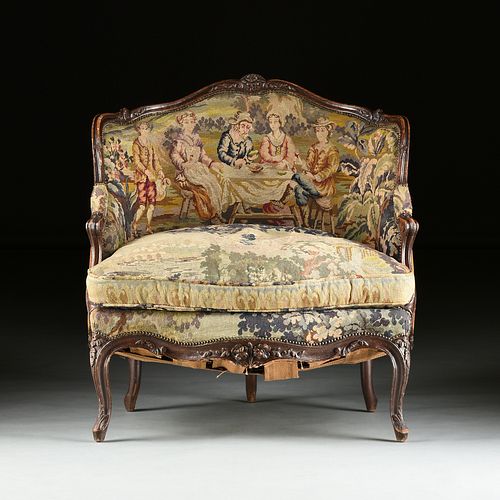A LOUIS XV STYLE TAPESTRY UPHOLSTERED 380ca9