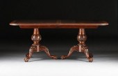 A CHIPPENDALE STYLE TWO PEDESTAL MAHOGANY