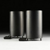 A PAIR OF MID CENTURY BLACK CANISTER 380d63
