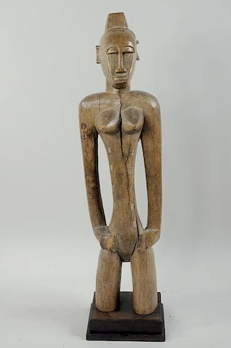 AFRICAN CARVED WOOD FEMALE FIGURE 383a8a
