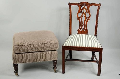 TWO FURNITURE ITEMS CHIPPENDALE 383b7a