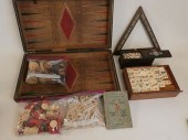 ANTIQUE GAMES WITH BONE PIECESNice lot
