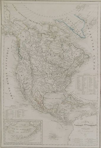 FELIX DELAMARCHE MAP OF AMERICAS 38412a