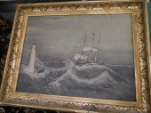 COOPER 1887 MARINE PAINTING - SHIP IN