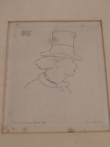 MANET ETCHING PORTRAIT BAUDELAIREOld 38487a