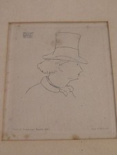 MANET ETCHING PORTRAIT BAUDELAIREOld