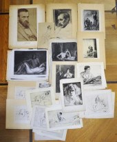 LARGE GROUP 46 FIGURAL STUDIES BY A.