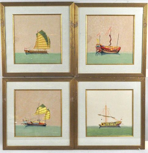 GROUP FOUR CHINESE TRADE PAINTINGSdepicting 382d65