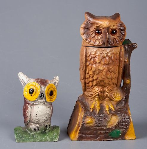REPRODUCTION CAST IRON OWL BANKS  386201