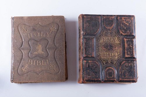 LEATHER BOUND HOLY BIBLES TWO 386270