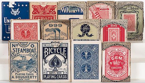 GROUP OF 13 VINTAGE PLAYING CARD 386281